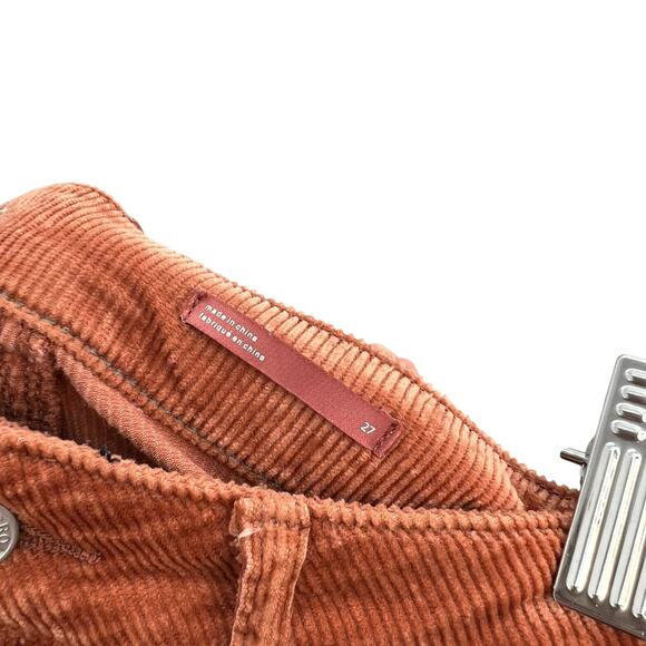 Anthropologie Pilcro The Icon Corduroy Pants Mid-Rise Wide Flared Rust Size 27 - Picture 12 of 15